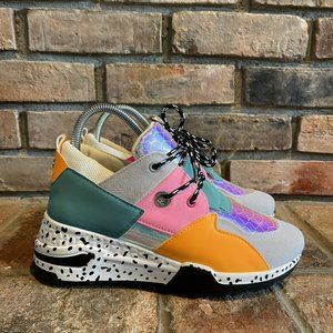 La Sheela Womens Colorblock Platform Sneakers Shoes Multicolor Size 8 NEW